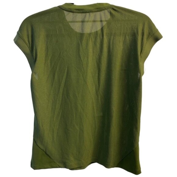 Nike Serena Design Crew Tennis Top Cap Sleeve Size L Forrest Green Pilling Shown - Picture 3 of 4